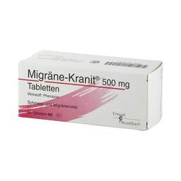 Abbildung: Migräne Kranit 500 mg Tabletten Tabletten, 50 St PZN 03438027