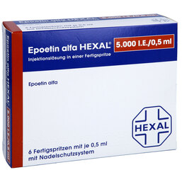 Abbildung: Epoetin alfa Hexal 5000 I.E. / 0,5 ml Fertigspritzen 6X0.5 ml, Fertigspritzen PZN 03438122