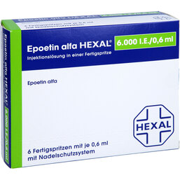 Abbildung: Epoetin alfa Hexal 6000 I.E. / 0,6 ml Fertigspritzen 6X0.6 ml, Fertigspritzen PZN 03440834