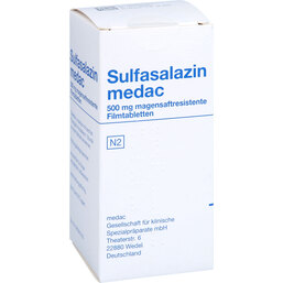 Abbildung: Sulfasalazin Medac magensaftresistent Filmtabletten 100 St, Filmtabletten magensaftresistent PZN 03440975