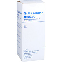 Abbildung: Sulfasalazin Medac magensaftresistent Filmtabletten 300 St, Filmtabletten magensaftresistent PZN 03440981