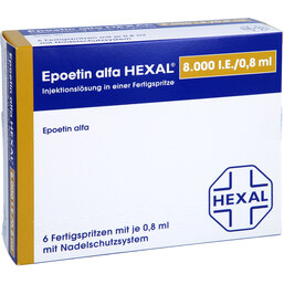 Abbildung: Epoetin alfa Hexal 8000 I.E. / 0,8 ml Fertigspritzen 6X0.8 ml, Fertigspritzen PZN 03442224
