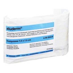 Abbildung: Aluderm Kompressen 7,5x7,5cm 50 St, Kompressen PZN 03446096 