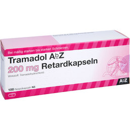 Abbildung: Tramadol AbZ 200 mg retard K 100 St, Retard-Kapseln PZN 03447032