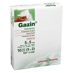 Abbildung: Gazin Kompressen 5x5cm 8fach Kompressen, 5X2 St PZN 03448965