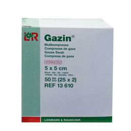 Abbildung: Gazin Kompressen 5x5cm 8fach Kompressen, 25X2 St PZN 03449002