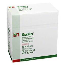 Abbildung: Gazin Kompressen 10x10cm 8fa Kompressen, 25X2 St PZN 03449025