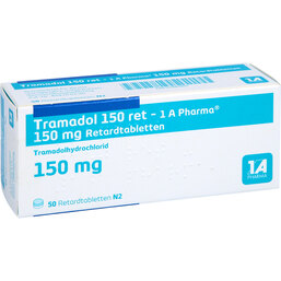 Abbildung: Tramadol 150 retard 1A Pharm 50 St, Retard-Tabletten PZN 03480851