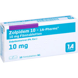 Abbildung: Zolpidem 10 1A Pharma Filmtabletten 10 St, Filmtabletten PZN 03480911