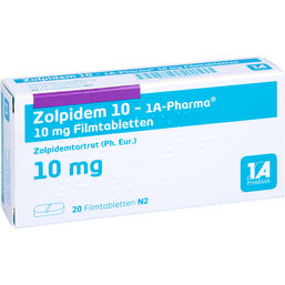 Abbildung: Zolpidem 10 1A Pharma Filmtabletten 20 St, Filmtabletten PZN 03480928