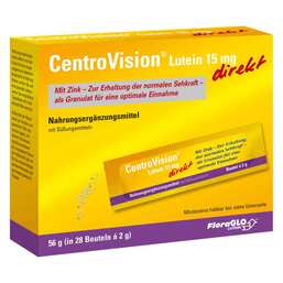 Abbildung: Centrovision Lutein 15 mg di Granulat, 28 St PZN 03484257