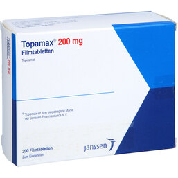 Abbildung: Topamax 200 mg Filmtabletten 200 St, Filmtabletten PZN 03497739