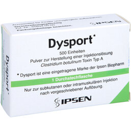 Abbildung: Dysport Trockensubstanz ohne Lösungsmittel 1 St, Pulver zur Herstellung einer Injektionslösung PZN 03500312