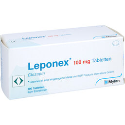 Abbildung: Leponex 100 mg Tabletten 100 St, Tabletten PZN 03500708