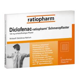 Abbildung: Diclofenac ratiopharm Schmerzpflaster Pflaster, 5 St PZN 03500921
