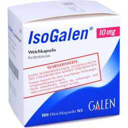 Abbildung: Isogalen 10 mg Weichkapseln 100 St, Weichkapseln PZN 03510084