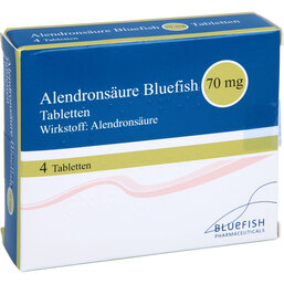 Abbildung: Alendronsäure Bluefish 70 mg Tabletten 4 St, Tabletten PZN 03516916
