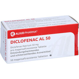 Abbildung: Diclofenac AL 50 magensaftresistente Tabletten 50 St, Tabletten magensaftresistent PZN 03525401