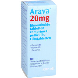 Abbildung: Arava 20 mg Filmtabletten 100 St, Filmtabletten PZN 03530253