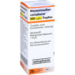 Abbildung: Novaminsulfon Ratiopharm 500 mg / ml Tropf.zum Einnehmen 20 ml, Tropfen zum Einnehmen PZN 03530394