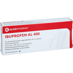 Abbildung: Ibuprofen AL 400 Filmtabletten 20 St, Filmtabletten PZN 03530945