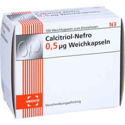Abbildung: Calcitriol Nefro 0,5 µg Weichkapseln 100 St, Weichkapseln PZN 03531991