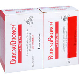 Abbildung: Budenobronch 0,5 mg / 2 ml Suspension für e.Vernebler 2X20X2 ml, Suspension für einen Vernebler PZN 03537396
