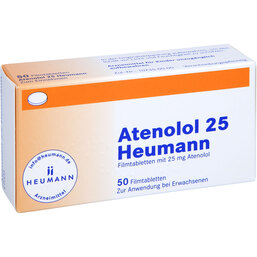 Abbildung: Atenolol 25 Heumann Filmtabletten 50 St, Filmtabletten PZN 03540582