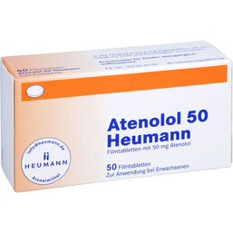 Abbildung: Atenolol 50 Heumann Filmtabletten 50 St, Filmtabletten PZN 03540613