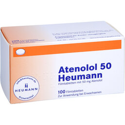 Abbildung: Atenolol 50 Heumann Filmtabletten 100 St, Filmtabletten PZN 03540636