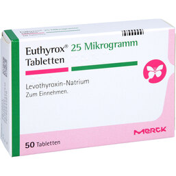 Abbildung: Euthyrox 25 Mikrogramm Tabletten 50 St, Tabletten PZN 03542291