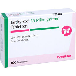 Abbildung: Euthyrox 25 Mikrogramm Tabletten 100 St, Tabletten PZN 03542322
