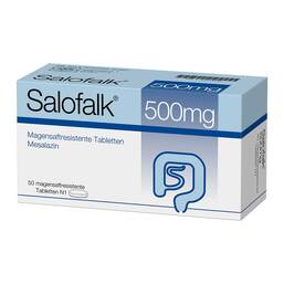 Abbildung: Salofalk 500 mg magensaftresistente Tabletten 50 St, Tabletten magensaftresistent PZN 03549287