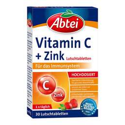 Abbildung: Abtei Vitamin C plus Zink Lutschtabletten Lutschtabletten, 30 St PZN 03550712