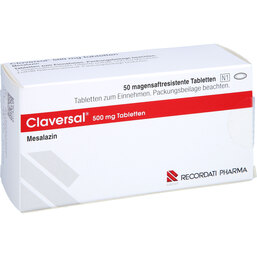 Abbildung: Claversal 500 mg magensaftresistente Tabletten 50 St, Tabletten magensaftresistent PZN 03555000