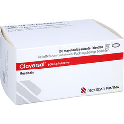 Abbildung: Claversal 500 mg magensaftresistente Tabletten 100 St, Tabletten magensaftresistent PZN 03555017