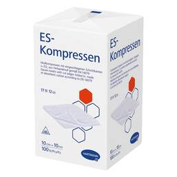 Abbildung: ES-Kompressen unsteril 10x10 cm 12fach Cpc 100 St, Kompressen PZN 03558464