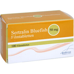 Abbildung: Sertralin Bluefish 50 mg Filmtabletten 100 St, Filmtabletten PZN 03560722