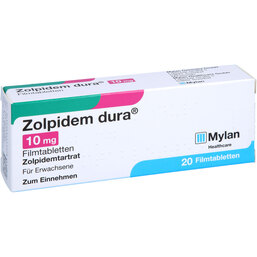 Abbildung: Zolpidem dura 10 mg Filmtabletten 20 St, Filmtabletten PZN 03561377