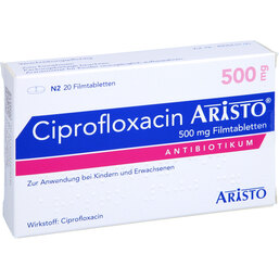 Abbildung: Ciprofloxacin Aristo 500 mg Filmtabletten 20 St, Filmtabletten PZN 03567629