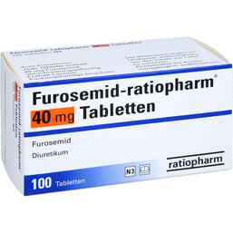 Abbildung: Furosemid ratiopharm 40 mg Tabletten 100 St, Tabletten PZN 03568238