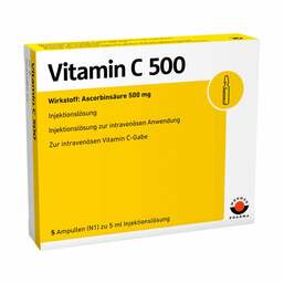 Abbildung: Vitamin C 500 Ampullen Ampullen, 5X5 ml PZN 03568847