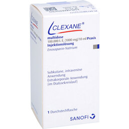 Abbildung: Clexane multidose 100 mg / ml Praxis Durchstechflasche 10 ml, Injektionslösung PZN 03572211