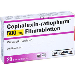 Abbildung: Cephalexin ratiopharm 500 mg Filmtabletten 20 St, Filmtabletten PZN 03574196