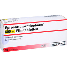 Abbildung: Eprosartan Ratiopharm 600mg Filmtabletten 56 St, Filmtabletten PZN 03574569