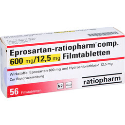 Abbildung: Eprosartan Ratiopharm comp.600mg / 12,5mg Filmtabletten 56 St, Filmtabletten PZN 03575511