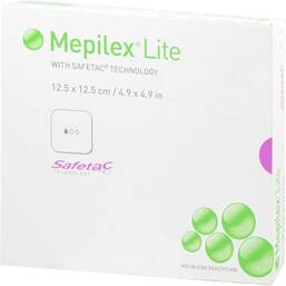 Abbildung: Mepilex Lite Schaumverband 12,5x12,5cm steril 5 St, Verband PZN 03642727