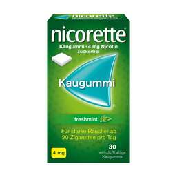 Abbildung: nicorette® Kaugummi freshmint, 4 mg Nikotin 30 St, Kaugummi PZN 03643448