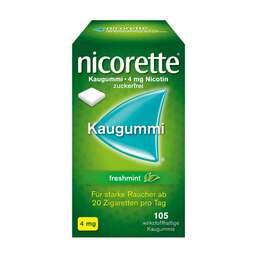 Abbildung: nicorette® Kaugummi freshmint, 4 mg Nikotin 105 St, Kaugummi PZN 03643454