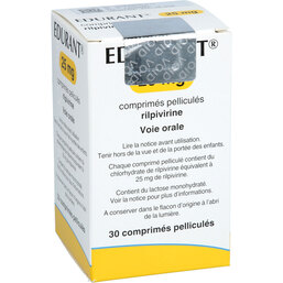 Abbildung: Edurant 25 mg Filmtabletten 30 St, Filmtabletten PZN 03643603